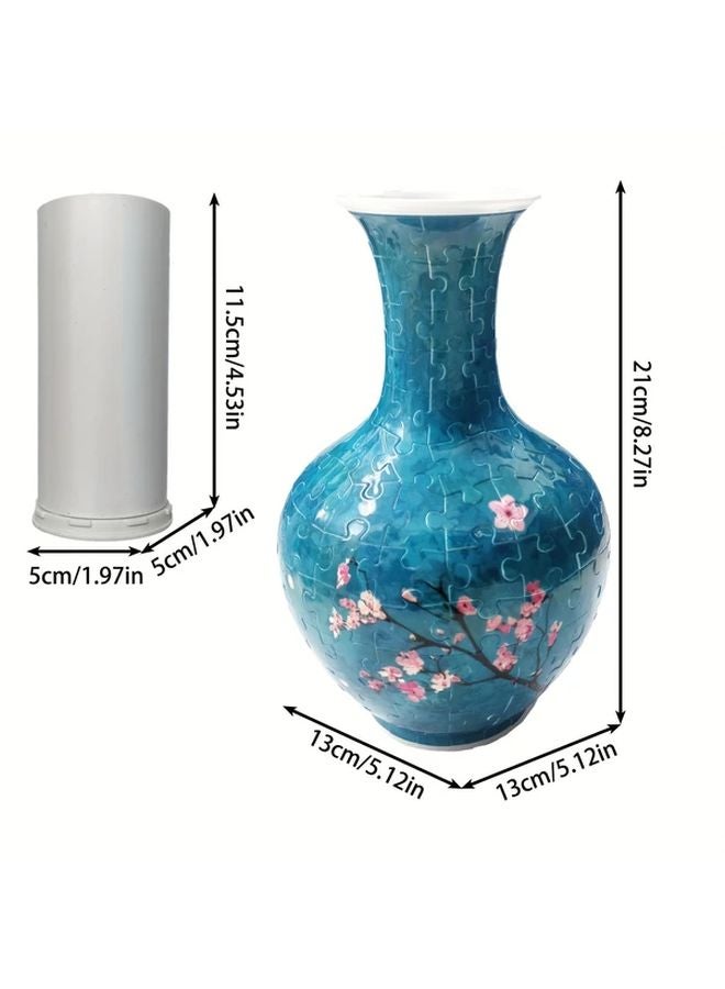 3D Puzzle Vase Plum Blossom Pattern 164 Piece Floral Decor Gift - Image 2